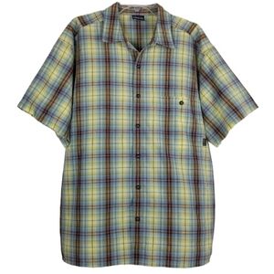 Patagonia Men's Short Sleeve Plaid Button Up Shirt Organic Cotton Vtg Size Large